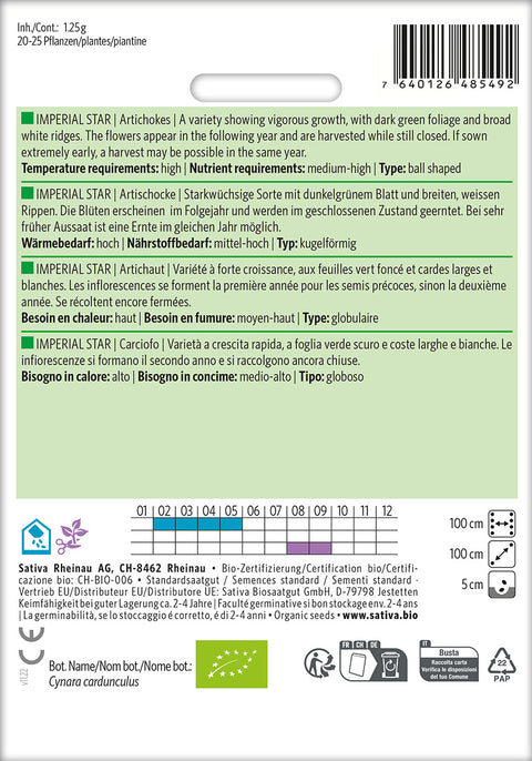 Artiskok - IMPERIAL STAR (Cynara cardunculus) Økologiske frø