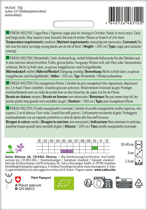 Sukkerært - FRIEDA WELTEN (Pisum sativum) Økologiske frø