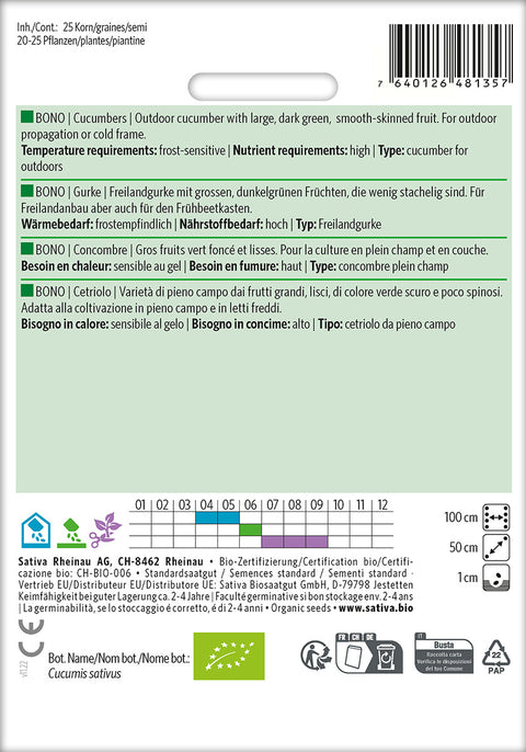 Agurk - BONO (Cucumis sativus) Økologiske frø