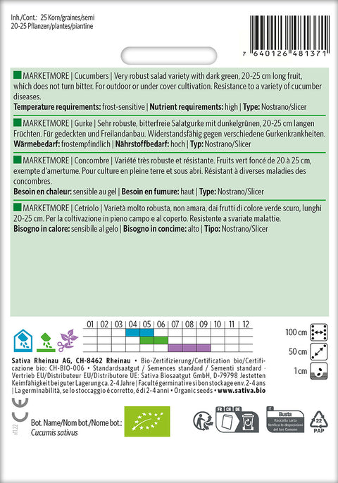 Agurk - MARKETMORE (Cucumis sativus) Økologiske frø