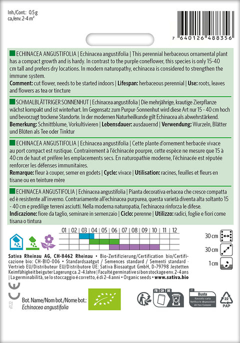 Smalbladet Solhat (Echinacea angustifolia) - Økologiske Frø