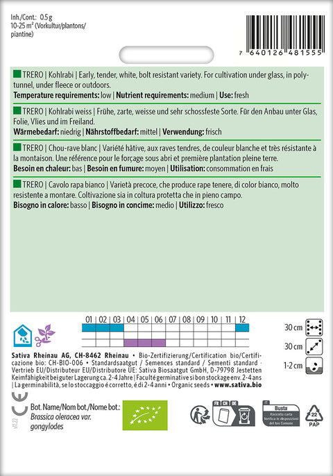 Kålrabi - TRERO (Brassica oleracea var. gongylodes) Økologiske frø