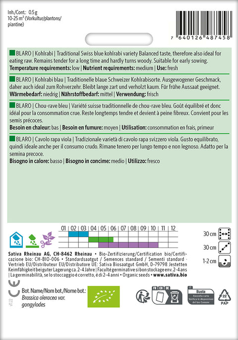 Kålrabi - BLARO (Brassica oleracea var. gongylodes) Økologiske frø