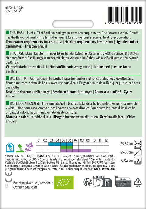 Basilikum - Thaibasilikum (Ocimum basilicum) Økologiske frø