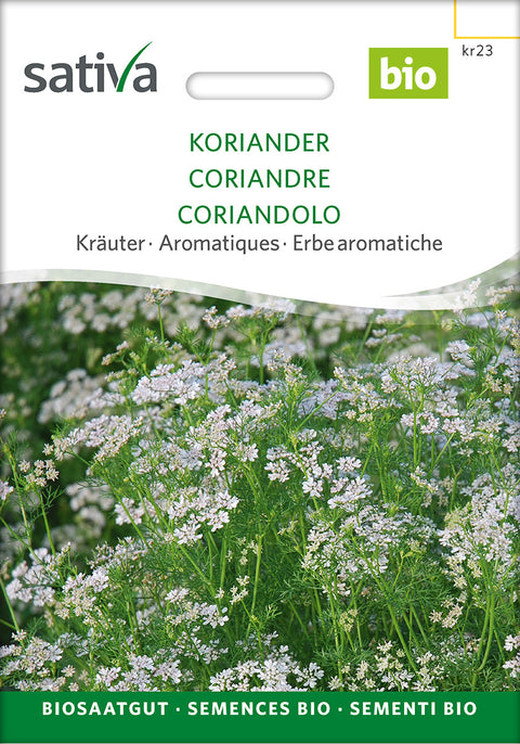 Koriander (Coriandrum sativum) - korianderfrø - økologiske frø - grøntsagsfrø