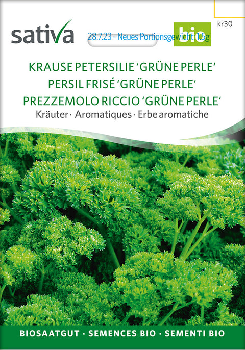 Persille - Kruspersille 'GRÜNE PERLE' (Petroselinum crispum) - urtefrø - øko