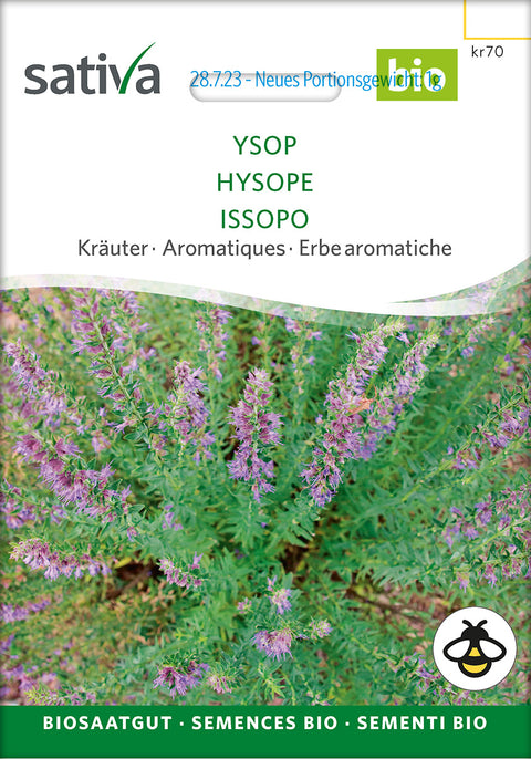 ISOP (Hysopus officinalis) - urtefrø - lægeplantefrø - øko - bi-plante