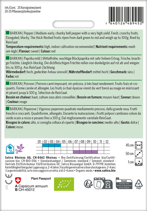 Peberfrugt 'Barkan RS' (Capsicum annuum) - Økologiske Frø