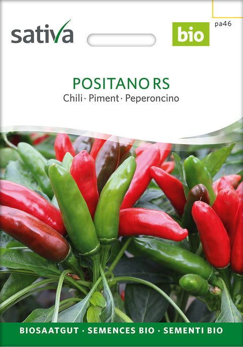 Chili - POSITANO RS (Capsicum frutescens) - chilifrø - økofrø - øko - grøntsagsfrø