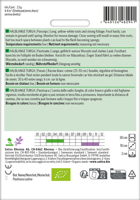 Pastinak - HALBLANGE TURGA (Pastinaca sativa) Økologiske frø