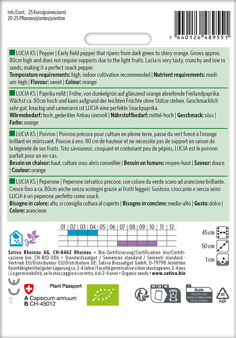 Peberfrugt 'Lucia KS' (Capsicum annuum) - Økologiske Frø