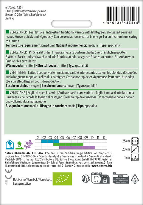 Salat - VENEZIANER (Lactuca sativa) Økologiske frø