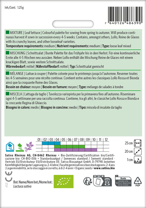 Salat - MIXTURE (Lactuca sativa) Økologiske frø