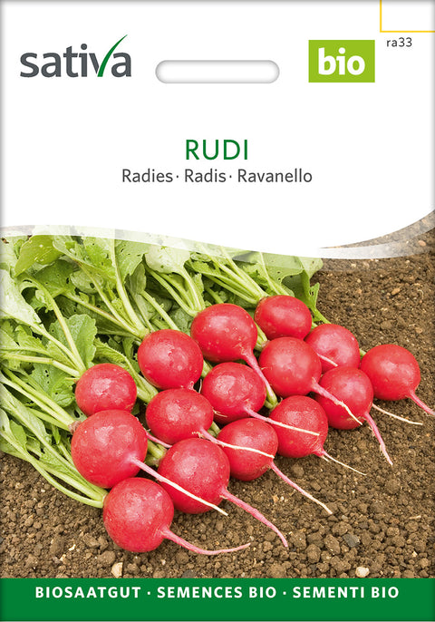 Radiser - RUDI (Raphanus sativus) - økofrø - grøntsagsfrø - økologiske frø