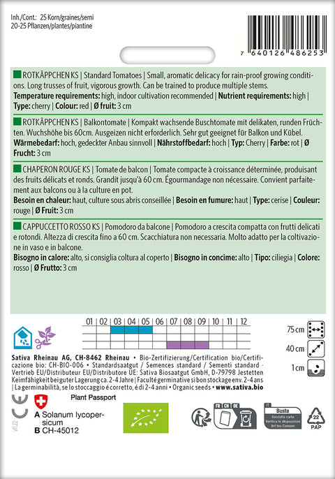 Tomat - CAPPUCCETTO ROSSO KS (Solanum lycopersicum) Økologiske frø