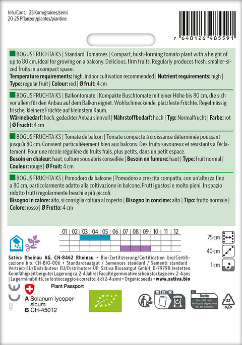 Tomat - BOGUS FRUCHTA KS (Solanum lycopersicum) Økologiske frø