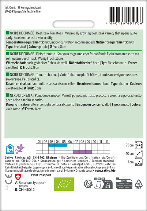 Tomat - NOIRE DE CRIMÉE (Solanum lycopersicum) Økologiske frø