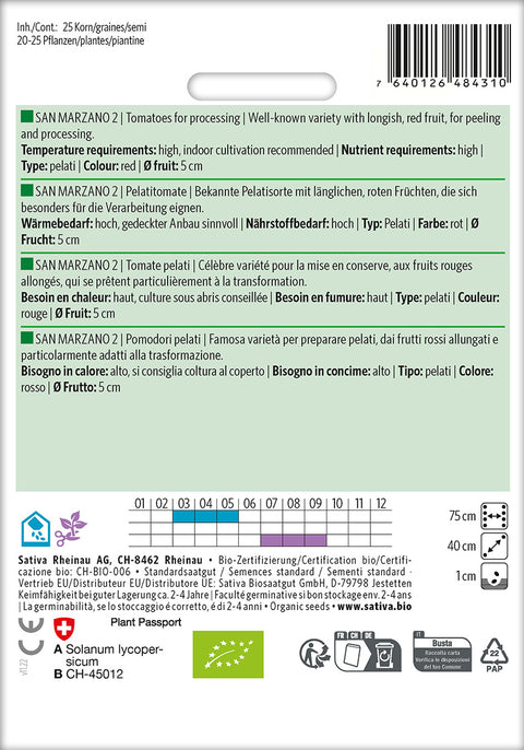 Tomat - SAN MARZANO 2 (Solanum lycopersicum) Økologiske frø
