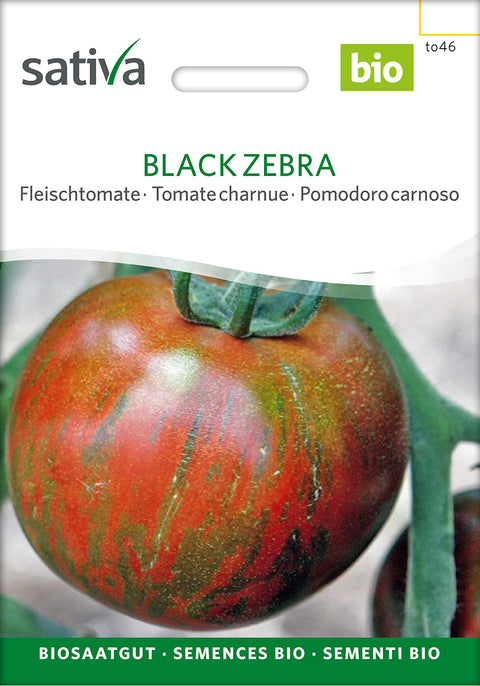 Tomat - BLACK ZEBRA (Solanum lycopersicum) - Tomatfrø - Økofrø - grøntsagsfrø - frø - øko