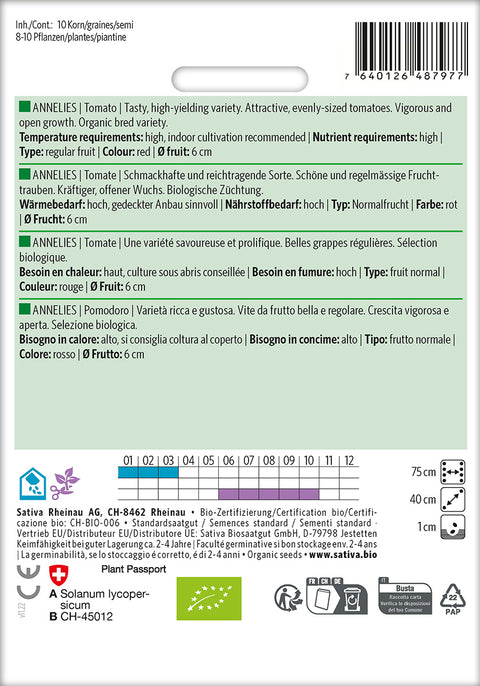 Tomat - ANNELIES (Solanum lycopersicum) Økologiske frø
