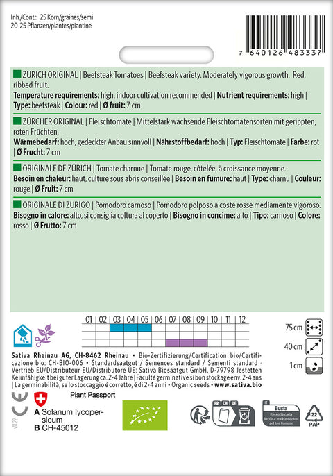 Tomat - ZURICH ORIGINAL (Solanum lycopersicum) Økologiske frø