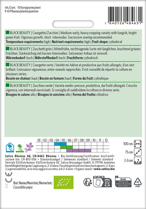 Squash- BLACK BEAUTY (Cucurbita pepo) Økologiske frø