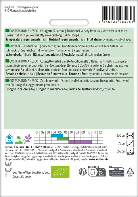 Squash - COSTATA ROMANESCO (Cucurbita pepo) Økologiske frø
