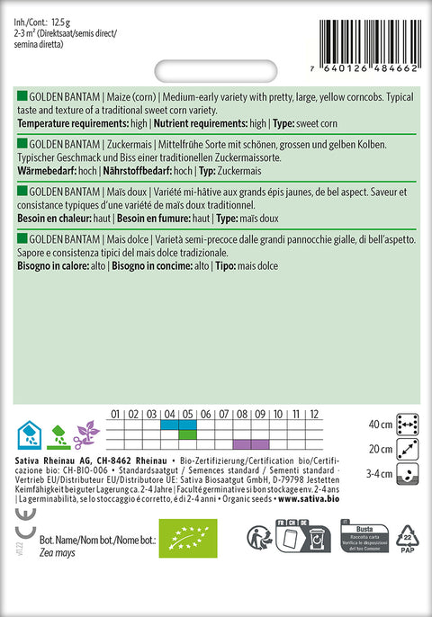 Majs - GOLDEN BANTAM (Zea mays) Økologiske frø