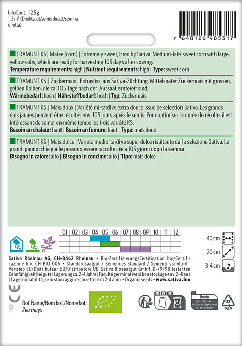 Majs - TRAMUNT KS (Zea mays) Økologiske frø